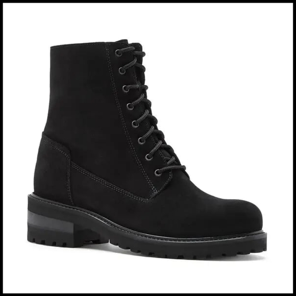 La Canadienne Cara Lace Up Suede Moto Boots - Picture 1 of 14